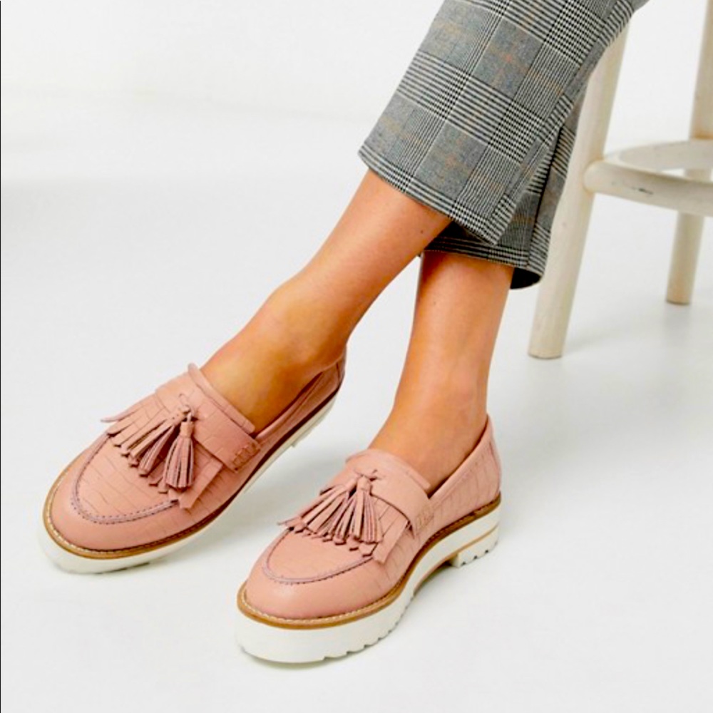 Wide fit Meze chunky Fringed leather loafers uk 6